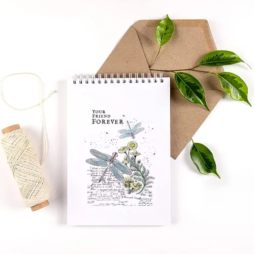 Miniatura 3 de Estivaux Flores, libélula de fondo, sellos transparentes para hacer tarjetas y diario, flores retro, palabras de goma, hojas florales, paisajes