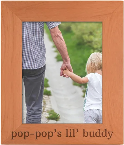 Miniatura 31 de Personalized Gifts Grandpa Gift Grandpa's Lil' Buddy Grandson - Marco de fotos de madera natural grabado de 4 x 6 pulgadas, diseño de paisaje