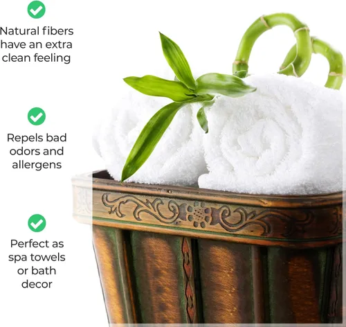 Miniatura 5 de Superior Rayon - Juego de toallas de 12 piezas de mezcla de bambú, de secado rápido, artículos esenciales para el baño, ducha, spa, toallas