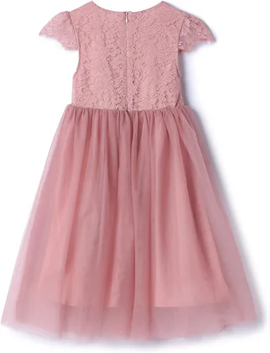 Miniatura 2 de Rysly Vestido largo de encaje para niña, vestido de princesa de tul para fiesta de tutú