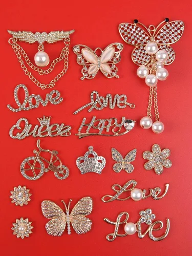 Miniatura 5 de Bling Jewelry - Abalorios de zapatos de diamantes esmaltados para decoración de zapatos con cadenas accesorios para zuecos para niñas y mujeres