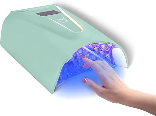 M - Crystal Cure - Lámpara de uñas UV/LED de 128 W | Curado rápido con 45 potentes LED de 365 nm+405nm | Inalámbrica, recargable, sensor automático