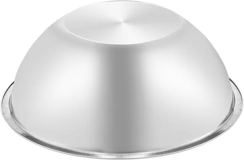 Miniatura 4 de Paquete de 3 cuencos de acero inoxidable para mezclar, 6 cuartos de galón de base plana de acero inoxidable para servir, 12.6 pulgadas pulido espejo