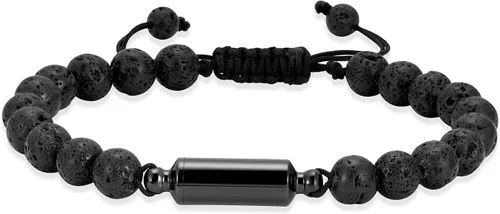 Miniatura 12 de Hearbeingt Pulsera de urna de cremación para cenizas de cuerda ajustable, pulsera cilíndrica para cenizas para hombres y mujeres, pulsera