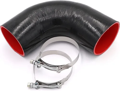 Miniatura 10 de Acoplador de codo de 90 grados de 4 capas de manguera de silicona de 2 pulgadas (51 mm) con abrazaderas de perno en T para tubo de intercooler