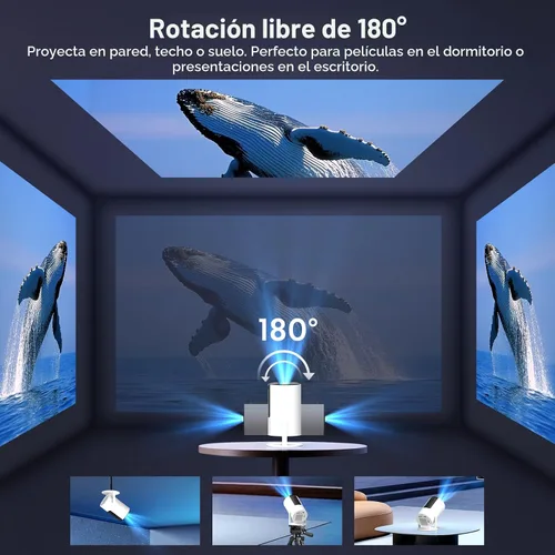 Miniatura 3 de [Aplicaciones integradas y Keystone automático] Mini proyector, proyector portátil con WiFi 6 y Bluetooth 5.2, proyector inteligente nativo 1080P