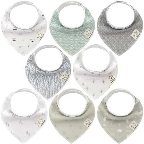 Miniatura 22 de KeaBabies - Juego de 8 baberos tipo bandana para bebés, niñas y niños - Baberos de algodón orgánico para babeo y dentición para recién nacidos