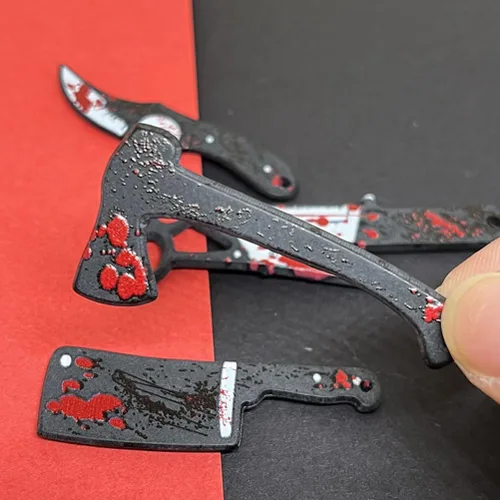 Miniatura 3 de 6 piezas de cuchillos de Halloween encantos cortador de terror tijeras forma colgante DIY fabricación de joyas artesanía casa de muñecas pequeño