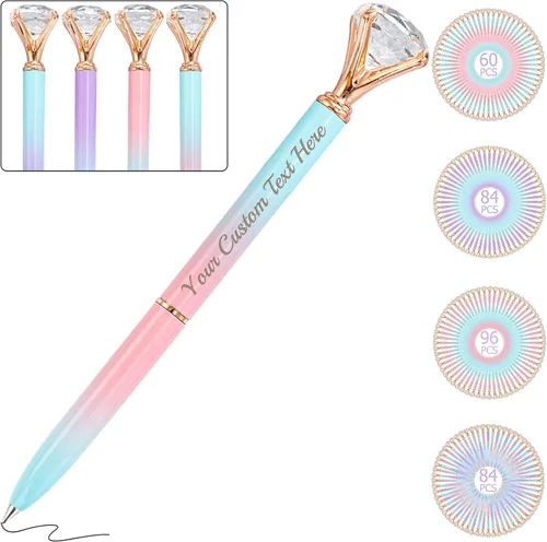Miniatura 39 de Bolígrafos personalizados con punta de lápiz capacitivo, bolígrafo de diamante con nombre grabado personalizado, grabado gratis, logotipo Estilo 3