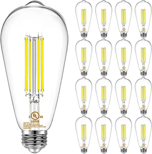 Miniatura 11 de DAYBETTER Paquete de 4 bombillas LED Edison vintage, bombilla LED E26 equivalente a 60 W, bombillas LED regulables, 8 W de alto brillo, 800 lúmenes