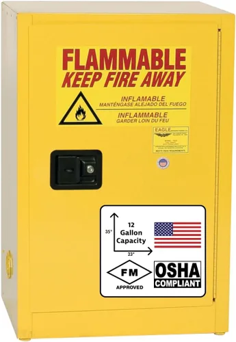 Miniatura 13 de Eagle Hecho en América 4 Galones Armario de Almacenamiento de Líquidos Inflamables, Autocierre Ahorrador de Espacio Resistente al Fuego