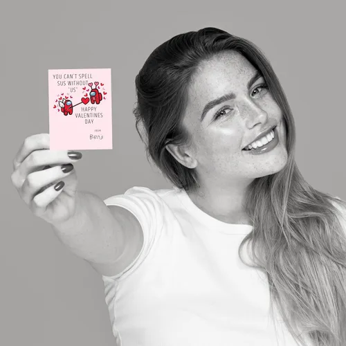 Miniatura 6 de Lashicorn A mong Us - Paquete de 30 tarjetas de San Valentín Día de San Valentín Ideal para combinar con mini figuras de Among Us Diseño Sus