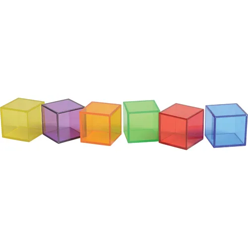 Miniatura 6 de Constructive Playthings Bloques de construcción de cubos translúcidos (juego de 54 piezas)