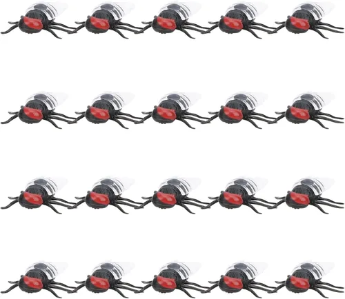 Miniatura 2 de Zerodis Juguete de simulación 20pcs de plástico modelo de broma de juguete de broma juguete simulación mosca para niños y mascotas (#1)