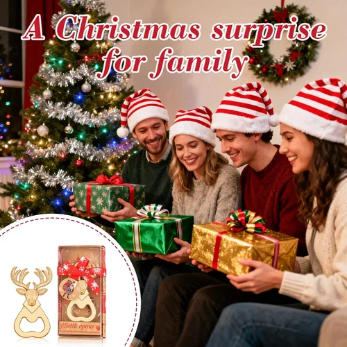 Miniatura 5 de 24 abrebotellas de reno de Navidad para bodas, despedidas de soltera o baby shower, regalos para invitados, decoraciones de fiesta de Navidad