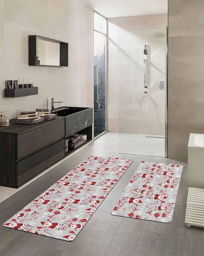 Miniatura 2 de Tapete de baño de Navidad para bañera, antideslizante, de secado rápido y absorbente, tierra de diatomeas, fregadero de ducha, tapete lavable