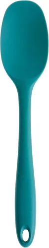 RSVP International Ela's Favorite - Cuchara de silicona para espátula, turquesa, 11 pulgadas, silicona sin BPA, mezcla de pilas gruesas, salsas para