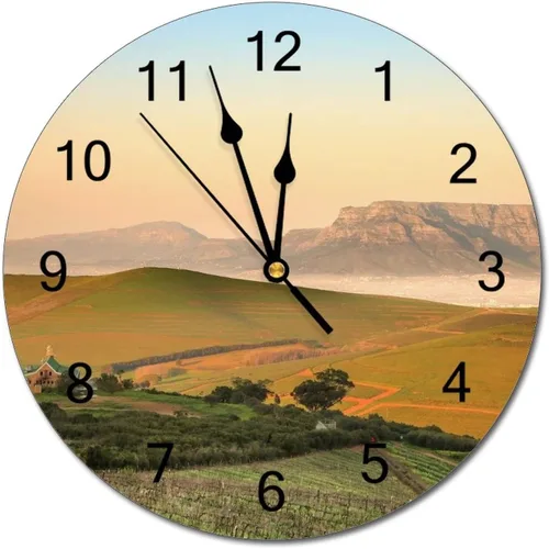 Miniatura 51 de Reloj de pared silencioso sin tictac de PVC, montañas del Tirol del Sur, Italia, senderismo, C, funciona con pilas, 10 pulgadas (9.8 in), reloj