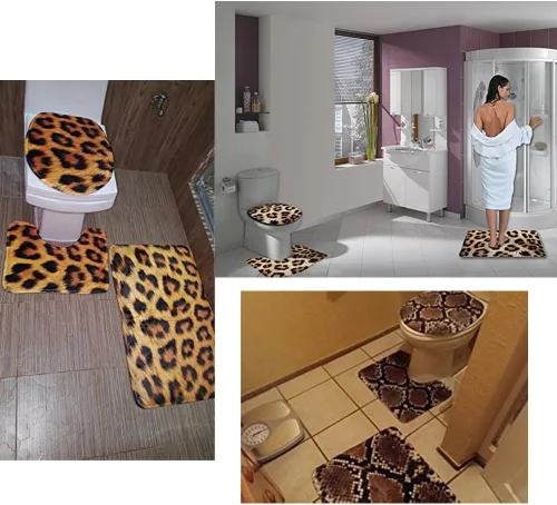 Miniatura 7 de UNICEU Alfombras de baño de 3 piezas, diseño de margaritas hippie, girasol, suave, absorbente, alfombrilla de baño + alfombrilla de contorno