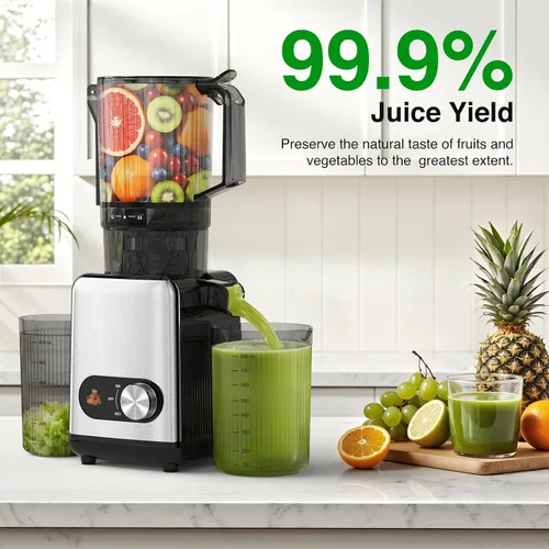 Miniatura 5 de AGLUCKY Exprimidor de prensa en frío, extractor de jugo de canal de alimentación grande, máquina de autoalimentación de alto rendimiento de jugo