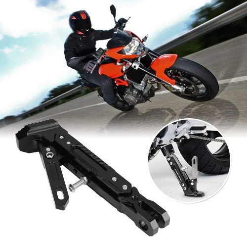 Miniatura 5 de Pata de Cabra de Motocicleta Soporte de Trípode Ajustable Universal de Aluminio Motor Scooter Soporte Lateral de Pie Modificado Accesorios