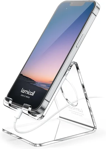Miniatura 11 de Lamicall Soporte para teléfono celular, base para teléfono: cuna, soporte, soporte para escritorio de oficina - negro