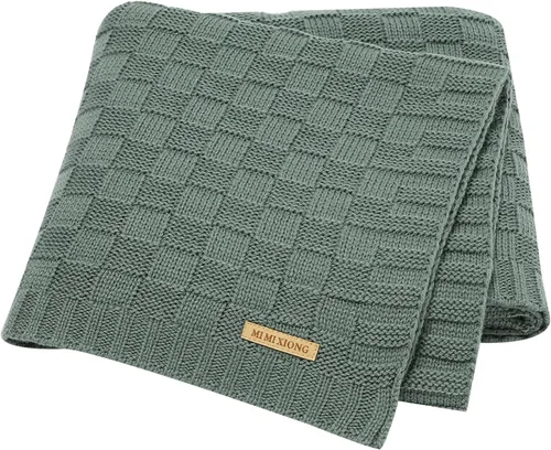 Miniatura 18 de LAWKUL Mantas de bebé con cable de punto, manta suave y aireada para recién nacidos, bebé, para envolver, beige neutro, para cuna, cochecito, 40"x30