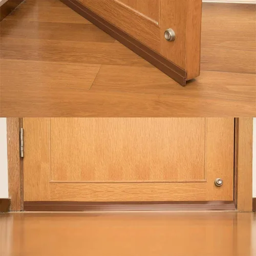 Miniatura 3 de Paquete de 2 topes para puerta debajo de la puerta para puertas exteriores e interiores, tira de barrido de puerta debajo de la puerta, bloqueador