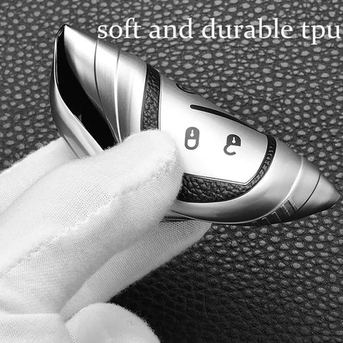 Miniatura 4 de ontto Funda de llave de 5 botones para Jeep Key Fob Case TPU Leather Pattern Key Skin para Chrysler 300 200 Dodge Charger para Jeep Grand Cherokee