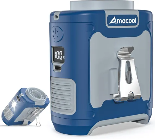 Miniatura 26 de AMACOOL Mini ventilador de cintura portátil con clip, 13,000 rpm, 4 velocidades, ventilador de cuello personal, hasta 24 horas de duración