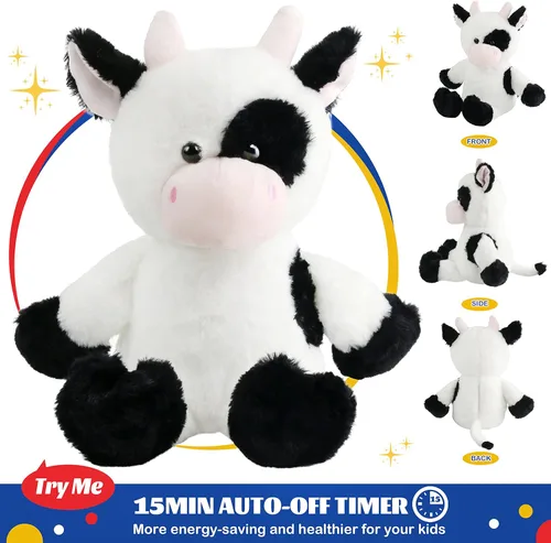 Miniatura 6 de Glow Guards - Vaca de peluche con iluminación, adorable, brillante, suave, con luces ledes nocturnas, para cumpleaños, Navidad y Día del Niño