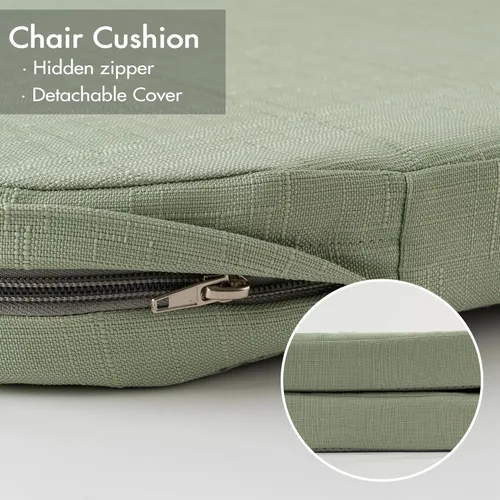 Miniatura 6 de Battilo - Cojines para sillas de comedor con lazos, almohadilla para silla de cocina para interiores y exteriores con respaldo antideslizante, cojín