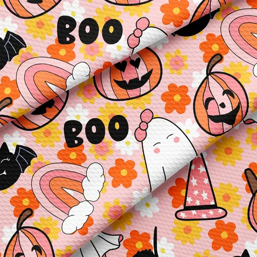 Miniatura 35 de The Yard - Tela texturizada con diseño de bala de calabaza de otoño para Halloween, Liverpool, elástica floral, 1 yarda, tela de punto grueso
