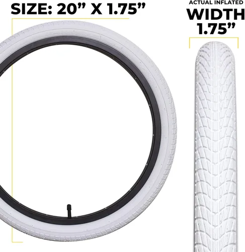 Miniatura 2 de Paquetes de neumáticos de bicicleta de 20 pulgadas para niños y neumáticos BMX. Se adapta a tubos de bicicleta de 20 x 1.75, neumáticos, llantas
