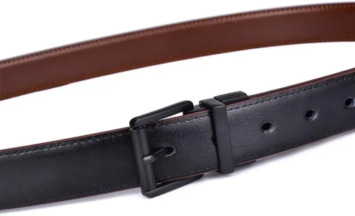 Miniatura 6 de Beltox - Cinturón para hombre de vestir casual reversible de cuero de 1.1" con hebilla de rodillo giratoria