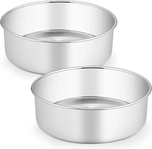 Miniatura 13 de TeamFar Molde para pasteles de 6 pulgadas, molde redondo profundo de acero inoxidable para hornear pasteles para bodas, fiestas de cumpleaños,