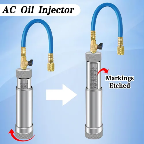 Miniatura 6 de Inyector de tinte de CA con válvula de cierre, inyector de aceite de CA para R1234yf R134a R410a, inyector de tinte 1234yf con función de prevención