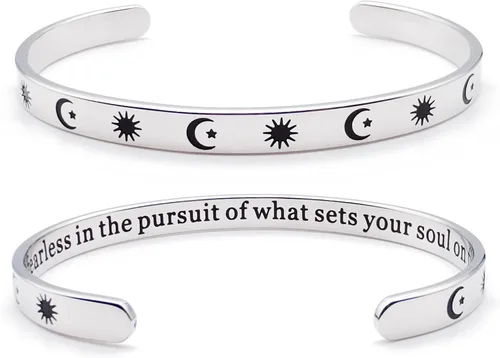 Miniatura 59 de Dczosily Pulseras inspiradoras para mujer, de acero inoxidable, pulseras motivacionales, regalos personalizados para mejores amigas