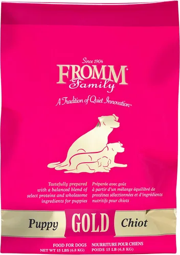 Fromm Puppy Gold - Alimento seco prémium para perros – Alimento seco para cachorros para razas medianas y pequeñas – Receta de pollo – 15 libras