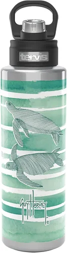 Miniatura 11 de Tervis Traveler Guy Harvey Freeswim Turtle - Vaso aislado de triple pared para viaje mantiene las bebidas frías y calientes, 20 onzas, acero Acero