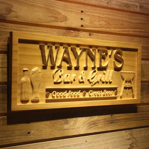 Miniatura 45 de ADVPRO wpa0053 - Letrero personalizado con nombre grabado en 3D de madera para el hogar, bar, cerveza, decoración del hogar, placas de casa de lago