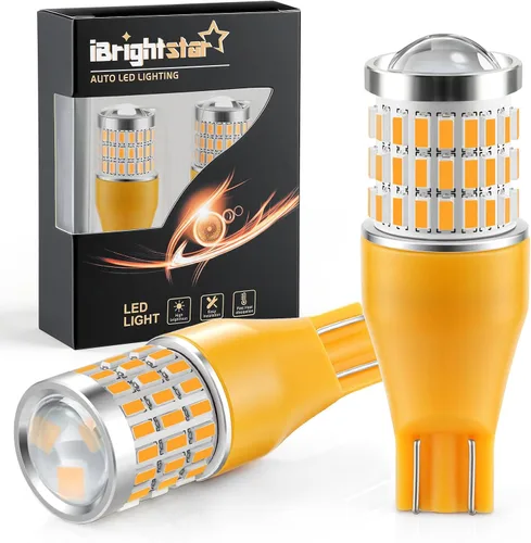 iBrightstar 921 bombilla LED ámbar, T15 912 bombillas LED de señal de giro superbrillantes para luces intermitentes de vehículos, paquete de 2