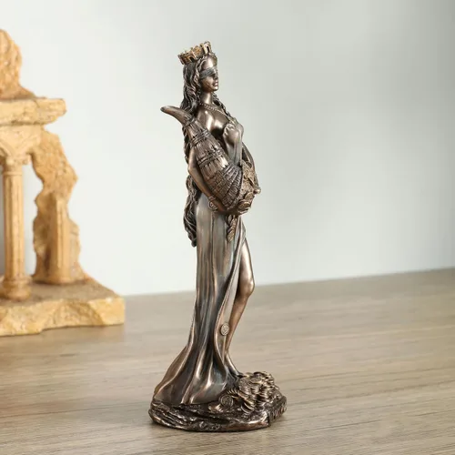 Miniatura 6 de Veronese Design Escultura de resina Fortuna, la diosa griega de la fortuna y la suerte, de 6 1/8 pulgadas, acabado en bronce fundido en frío