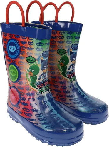 Miniatura 2 de PJ Masks Botas de lluvia para niños pequeños con asas fáciles de poner Catboy Gekko y Owlette