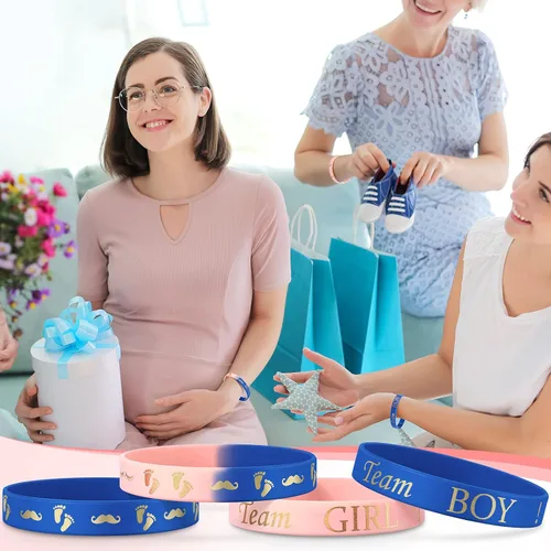 Miniatura 5 de Hicarer Pulseras de revelación de género, pulseras de silicona para equipo y niña, pulseras de fiesta de revelación de género, pulseras de goma
