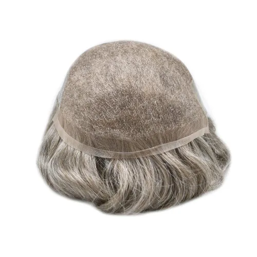 Miniatura 4 de Toupee - Pieza de cabello humano real para hombre, sistema de reemplazo de encaje suizo suave para hombre, tupé, protesis capilar para hombre