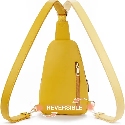 Miniatura 4 de Telena Riñonera pequeña para mujer, de cuero, cangureras, bolsa de pecho para mujer