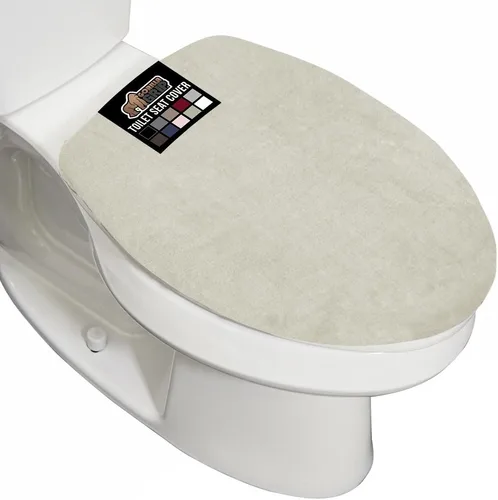 Miniatura 13 de GORILLA GRIP Funda gruesa de espuma viscoelástica para tapa y asiento de inodoro de baño, parte superior de terciopelo suave, lavable a máquina, Azul
