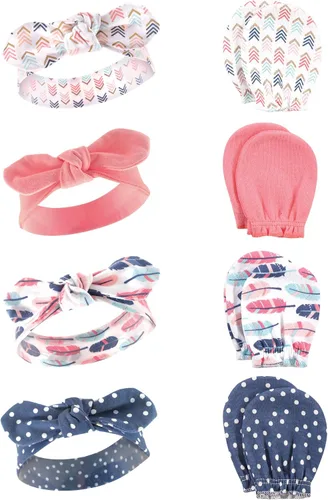 Miniatura 97 de Hudson Baby Conjunto de diadema de algodón y manoplas para rascar para bebé