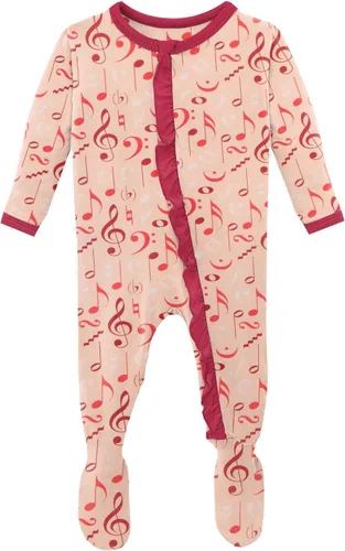 Miniatura 9 de KicKee - Mameluco clásico con volantes y cremallera, ropa de dormir suave, ropa de una sola pieza para bebé niña